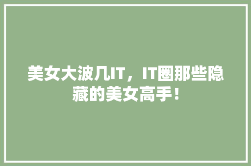 美女大波几IT，IT圈那些隐藏的美女高手！ 必应SEO