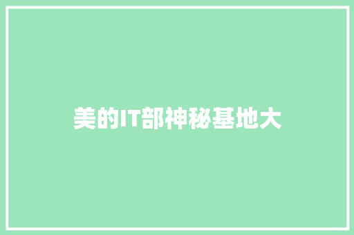 美的IT部神秘基地大 百度SEO