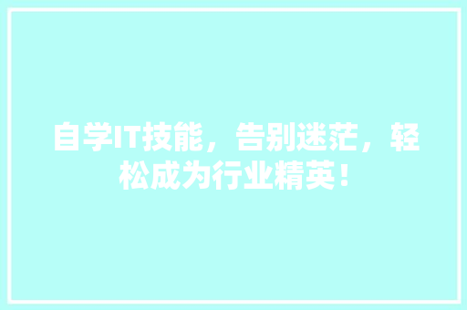 自学IT技能，告别迷茫，轻松成为行业精英！ 必应SEO