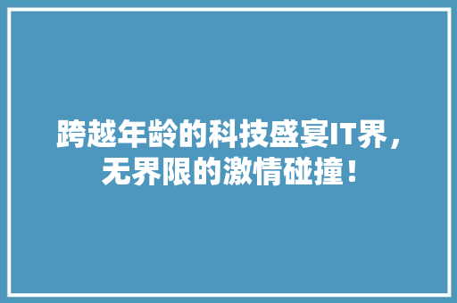 跨越年龄的科技盛宴IT界，无界限的激情碰撞！ 搜狗SEO