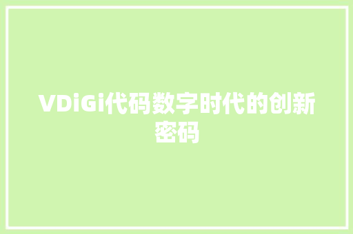 VDiGi代码数字时代的创新密码 必应SEO