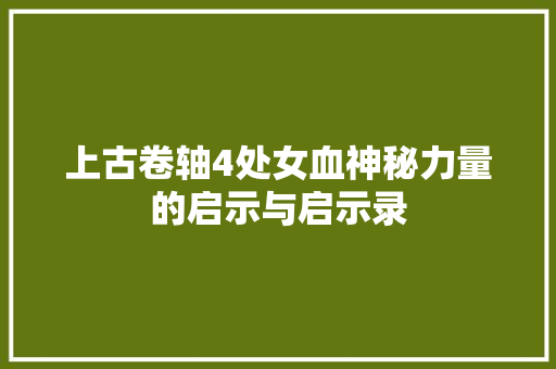 上古卷轴4处女血神秘力量的启示与启示录 GoogleSEO