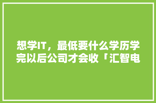 想学IT，最低要什么学历学完以后公司才会收「汇智电商为什么有风险呢」 想学IT，最低要什么学历学完以后公司才会收「汇智电商为什么有风险呢」 搜狗SEO