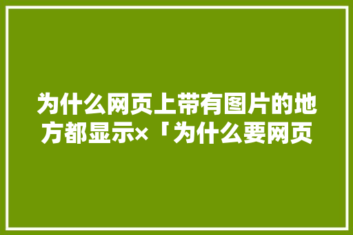为什么网页上带有图片的地方都显示×「为什么要网页效果图呢」 为什么网页上带有图片的地方都显示×「为什么要网页效果图呢」 必应SEO