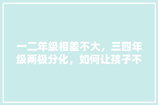 一二年级相差不大，三四年级两极分化，如何让孩子不掉链子「一年级为什么有两极分化呢」 一二年级相差不大，三四年级两极分化，如何让孩子不掉链子「一年级为什么有两极分化呢」 神马SEO