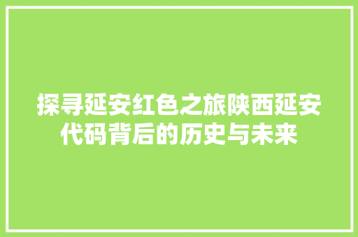 探寻延安红色之旅陕西延安代码背后的历史与未来 百度SEO