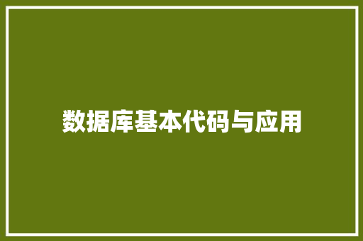 数据库基本代码与应用 必应SEO