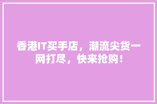 香港IT买手店，潮流尖货一网打尽，快来抢购！ 百度SEO