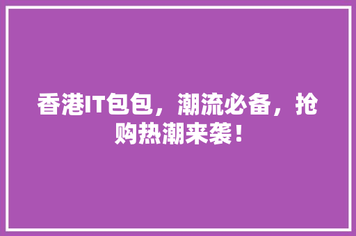 香港IT包包，潮流必备，抢购热潮来袭！ 必应SEO