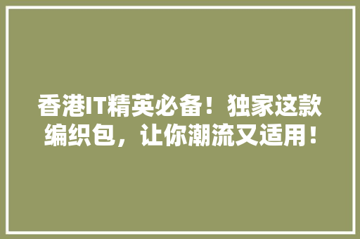 香港IT精英必备！独家这款编织包，让你潮流又适用！ 百度SEO