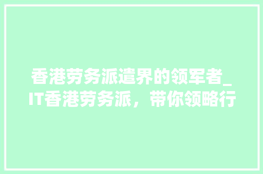香港劳务派遣界的领军者_IT香港劳务派，带你领略行业新风向 GoogleSEO
