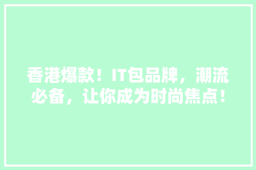 香港爆款！IT包品牌，潮流必备，让你成为时尚焦点！ 必应SEO
