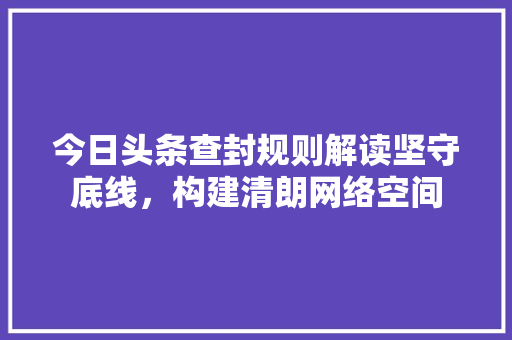 今日头条查封规则解读坚守底线，构建清朗网络空间 搜狗SEO