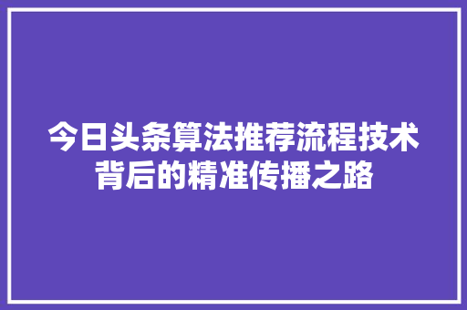 今日头条算法推荐流程技术背后的精准传播之路 必应SEO
