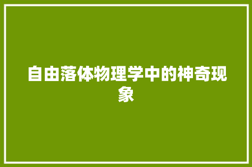自由落体物理学中的神奇现象 必应SEO