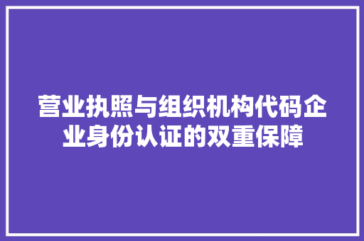 营业执照与组织机构代码企业身份认证的双重保障 GoogleSEO