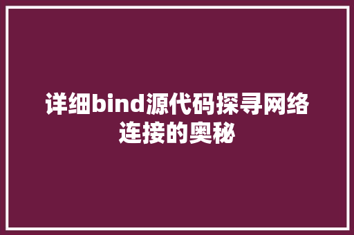 详细bind源代码探寻网络连接的奥秘