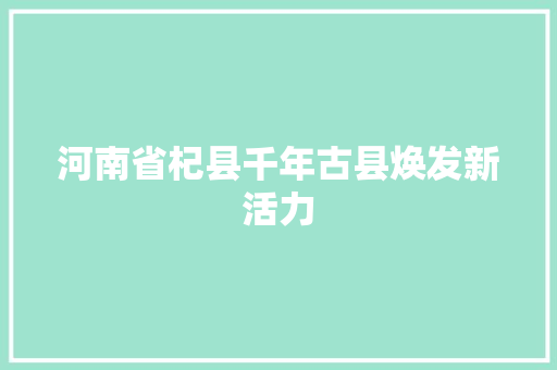 河南省杞县千年古县焕发新活力 搜狗SEO
