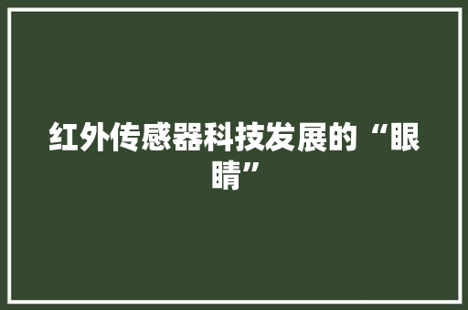 红外传感器科技发展的“眼睛” 搜狗SEO