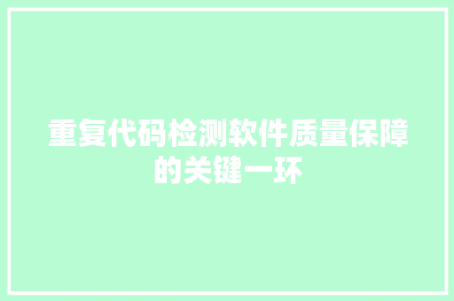 重复代码检测软件质量保障的关键一环 GoogleSEO