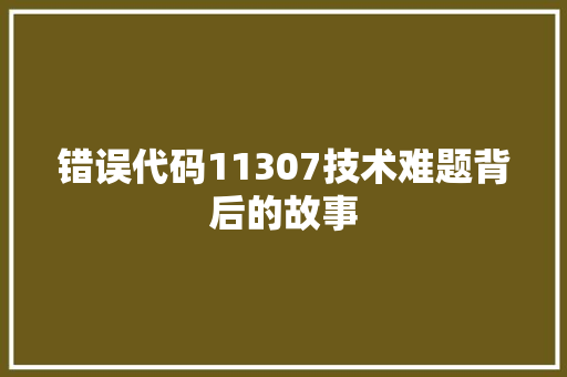 错误代码11307技术难题背后的故事 必应SEO