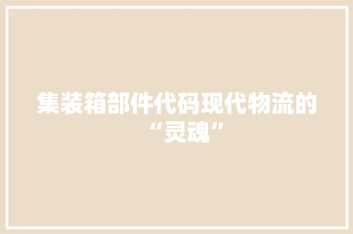 集装箱部件代码现代物流的“灵魂” 搜狗SEO
