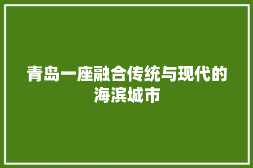 青岛一座融合传统与现代的海滨城市 神马SEO
