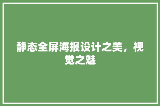 静态全屏海报设计之美，视觉之魅 百度SEO