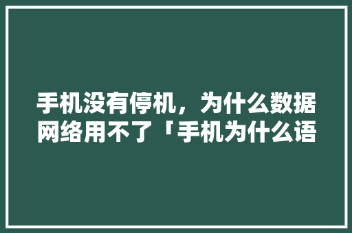 手机没有停机，为什么数据网络用不了「手机为什么语法使用流量不能用」 手机没有停机，为什么数据网络用不了「手机为什么语法使用流量不能用」 搜狗SEO