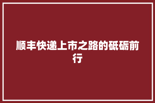 顺丰快递上市之路的砥砺前行 百度SEO