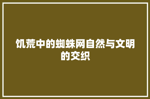 饥荒中的蜘蛛网自然与文明的交织 搜狗SEO