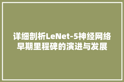 详细剖析LeNet-5神经网络早期里程碑的演进与发展 百度SEO