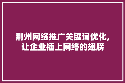 荆州网络推广关键词优化,让企业插上网络的翅膀 必应SEO