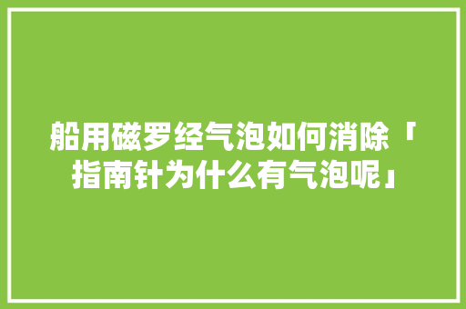 船用磁罗经气泡如何消除「指南针为什么有气泡呢」 船用磁罗经气泡如何消除「指南针为什么有气泡呢」 神马SEO