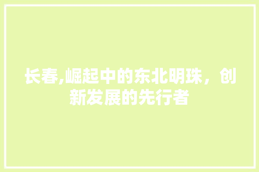 长春,崛起中的东北明珠，创新发展的先行者 搜狗SEO