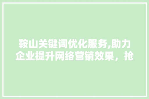 鞍山关键词优化服务,助力企业提升网络营销效果，抢占市场先机 未命名