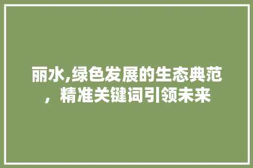 丽水,绿色发展的生态典范，精准关键词引领未来 搜狗SEO