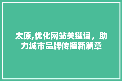 太原,优化网站关键词，助力城市品牌传播新篇章