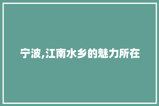 宁波,江南水乡的魅力所在 未命名