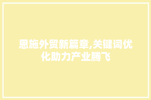 恩施外贸新篇章,关键词优化助力产业腾飞 未命名