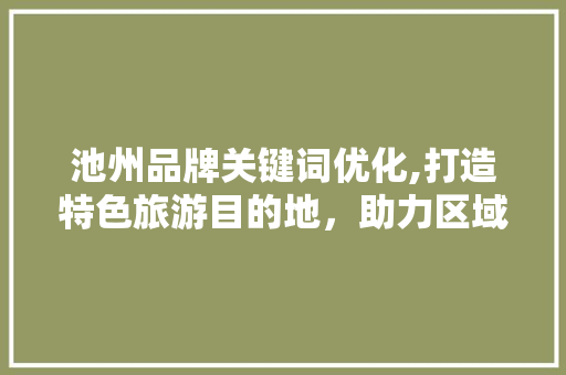 池州品牌关键词优化,打造特色旅游目的地，助力区域经济发展 未命名