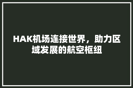 HAK机场连接世界，助力区域发展的航空枢纽 GoogleSEO