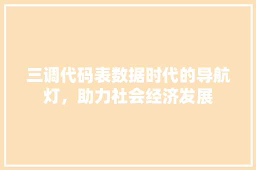 三调代码表数据时代的导航灯，助力社会经济发展 必应SEO