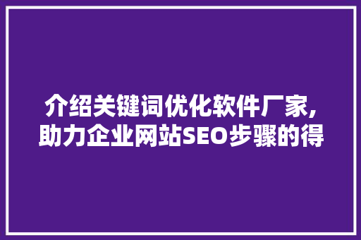 介绍关键词优化软件厂家,助力企业网站SEO步骤的得力助手