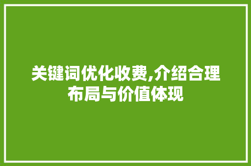 关键词优化收费,介绍合理布局与价值体现 百度SEO