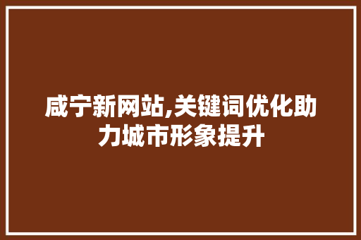 咸宁新网站,关键词优化助力城市形象提升 未命名