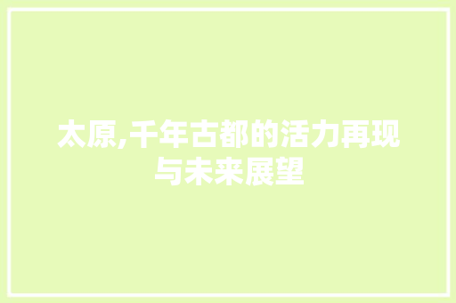 太原,千年古都的活力再现与未来展望 必应SEO
