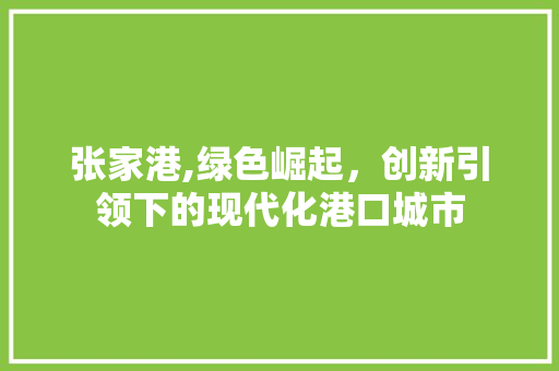 张家港,绿色崛起，创新引领下的现代化港口城市 百度SEO