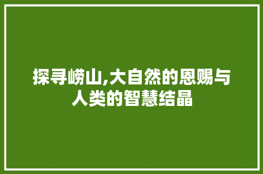 探寻崂山,大自然的恩赐与人类的智慧结晶 神马SEO