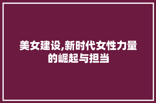 美女建设,新时代女性力量的崛起与担当 百度SEO